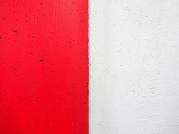 Close-up of red and white wall