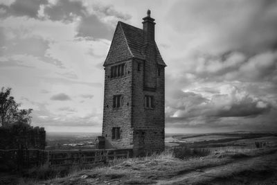 Pigeon tower at rivington in black and white 