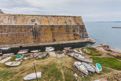 Ramparts of the venetian old fortress of corfu, corfu island, greece