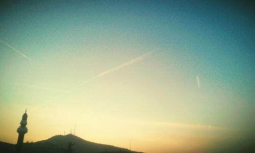 Low angle view of vapor trail in sky