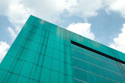 Low angle view of modern building against sky