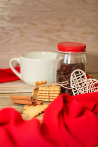 Close-up of cookies on table