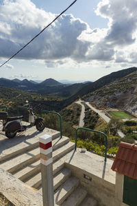 High angle view of landscape against sky