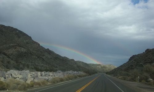Scenic view of rainbow over mountain
