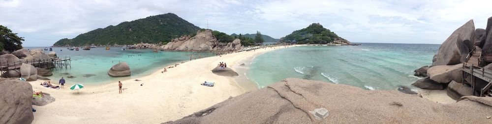 Panoramic view of beach against sky