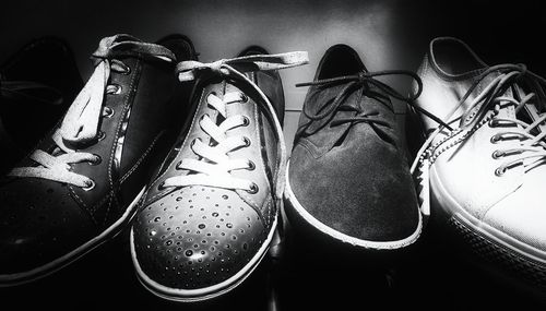 Close-up of shoes on table