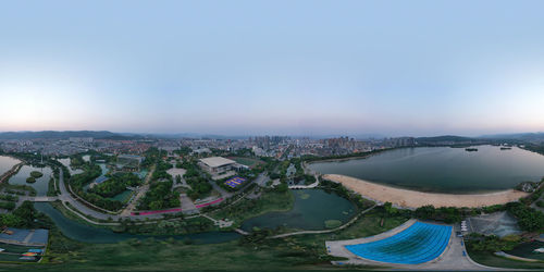 Panoramic view of mile at night