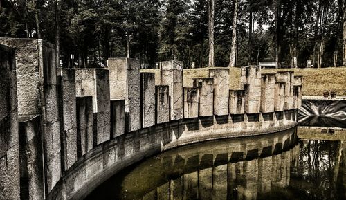 Scenic view of bridge over trees
