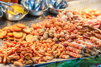 Close-up of meat for sale at market