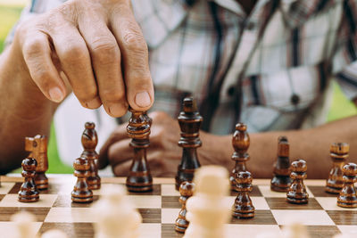 Close-up of chess pieces