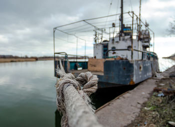 Close-up of boat in sea