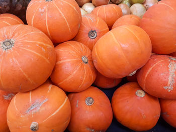 Full frame shot of pumpkins in market