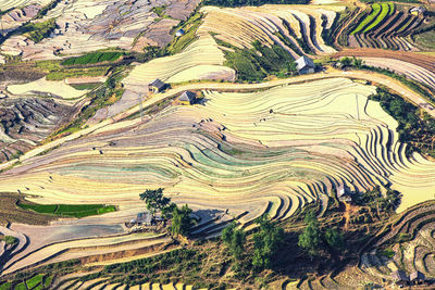 View of agricultural field with mountain in background