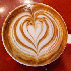 Close-up of cappuccino