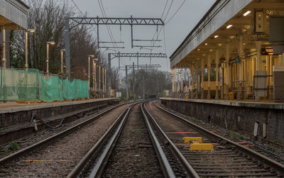 Railroad tracks in city