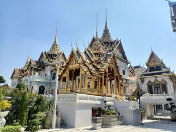 View of temple building against clear sky