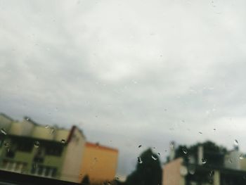 Close-up of wet window in rainy season