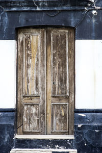 Closed wooden door