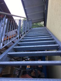 High angle view of staircase in building