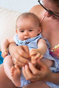 Close-up of baby girl