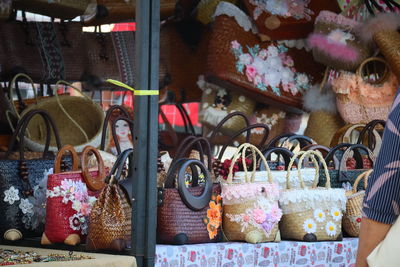 Various displayed for sale at market stall