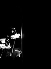 View of illuminated tunnel