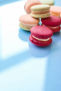 Close-up of macaroons on table