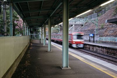 Train at railroad station platform