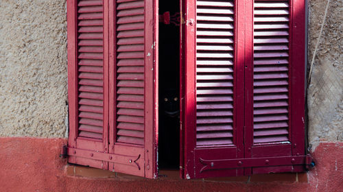 Close-up of closed door of building