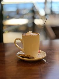 Close-up of coffee on table