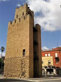 Low angle view of building against sky