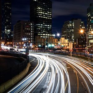 City street at night