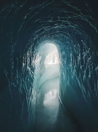 Illuminated tunnel in sea