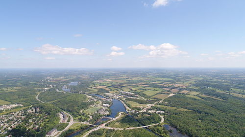 Aerial view of landscape against sky