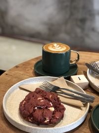 Cookies and latte for tea time 