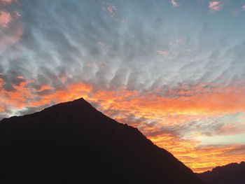 Low angle view of mountains against sky