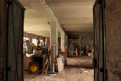 Interior of abandoned building