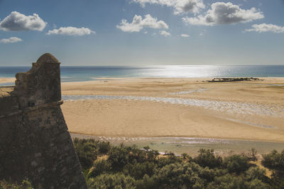 Scenic view of beach against sky