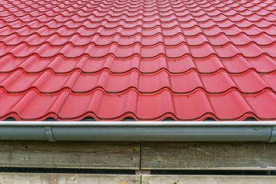 Low angle view of roof tiles on building