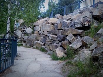 Stack of stone wall