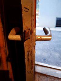 Close-up of door handle