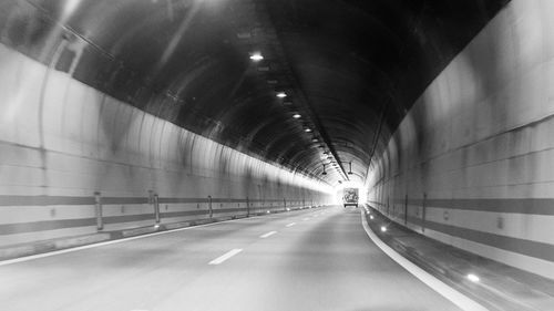 Interior of illuminated tunnel