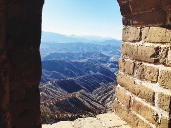 Scenic view of mountain range against sky