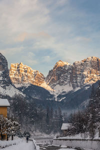 View of snowcapped mountain against sky