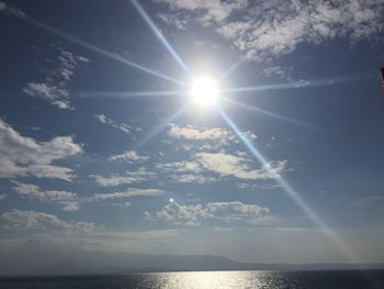 Scenic view of sea against blue sky