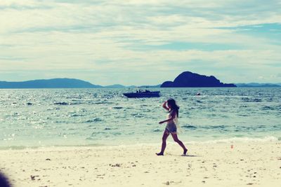Scenic view of beach against sky
