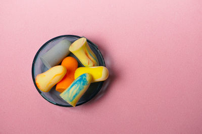 High angle view of multi colored candies