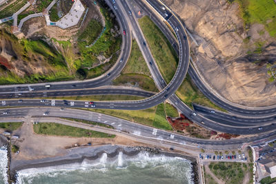 High angle view of road