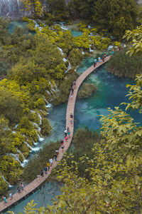 Landscape with people walking