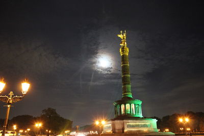 Low angle view of eiffel tower at night
